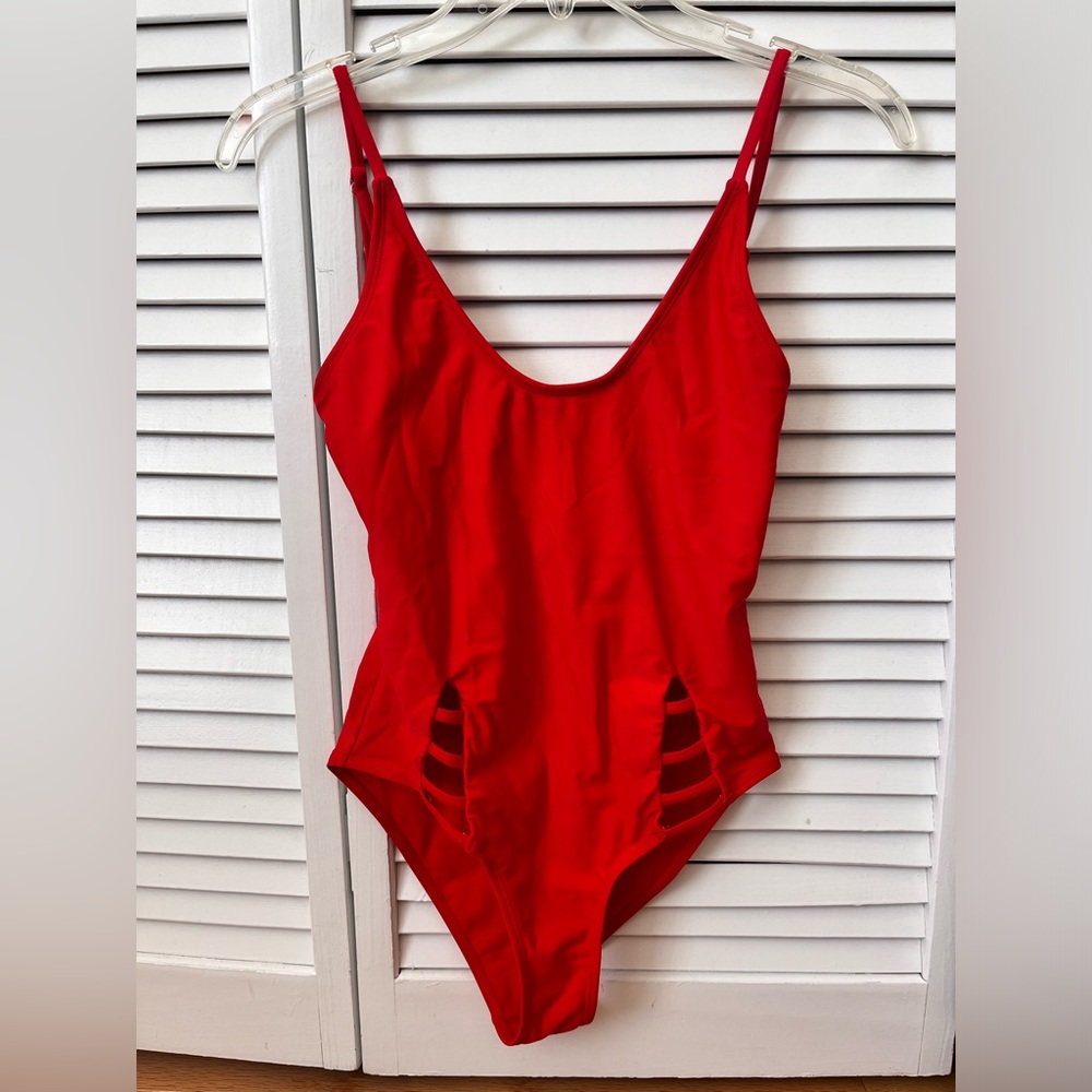 Emme Jordan Red Onepiece Swimsuit